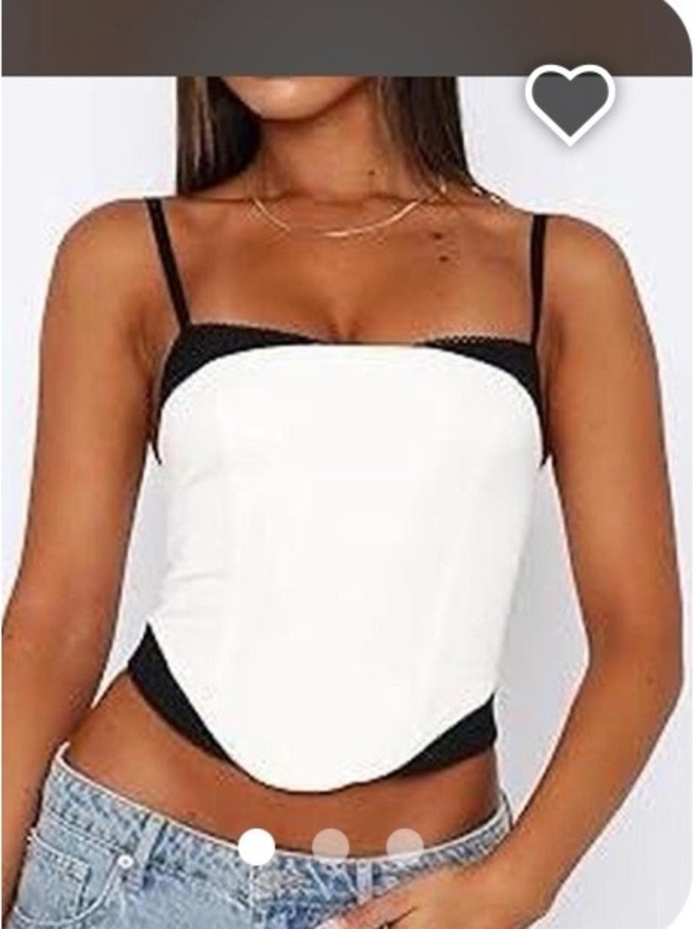 White Fox Black & White Bustier Top